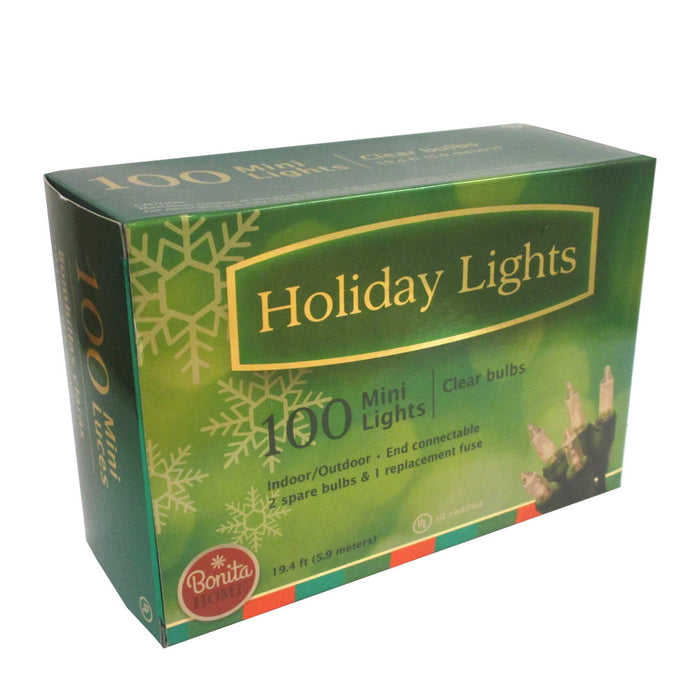 100 Mini String Lights Clear Bulbs Christmas Decoration Holiday Indoor Outdoor