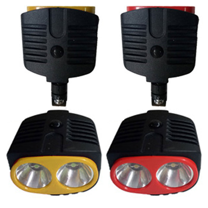 2 Pc Extra Bright LED Dual Bicycle Headlight Bike Light Flashlight Rear Cycling