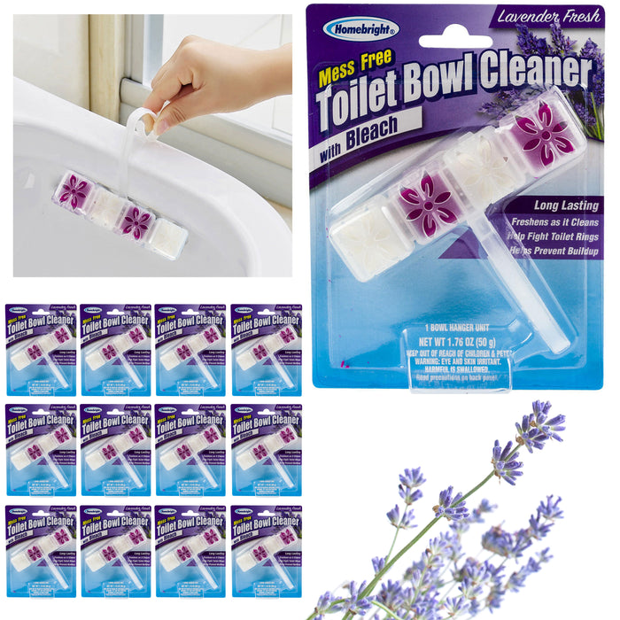 12 Pk Lavender Automatic Bleach Toilet Bowl Tank Cleaner Tablets Cubes Flush