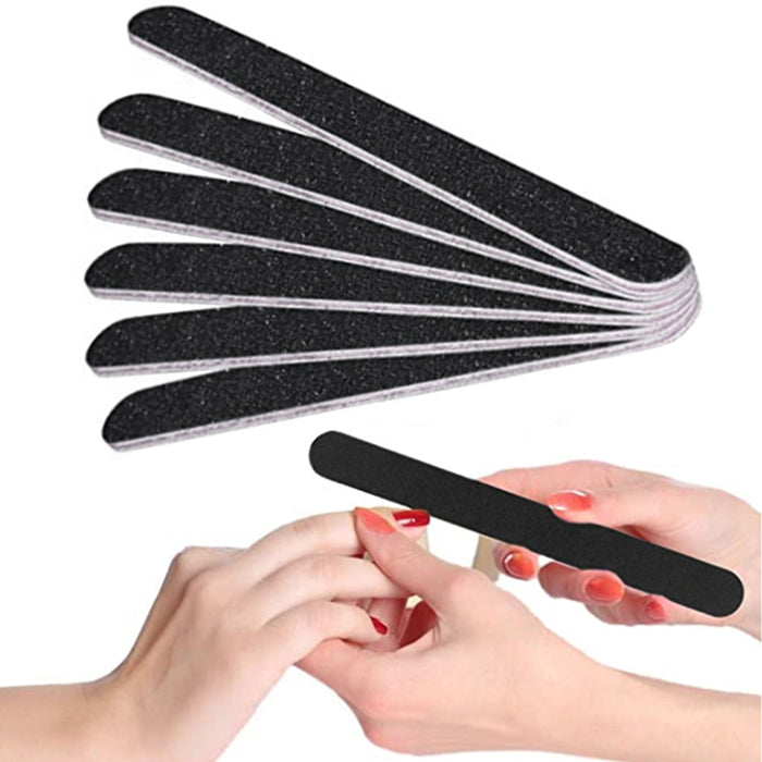 6pc Pro Double Sided Manicure Nail File Salon Emery Boards Medium #100 #180 Grit