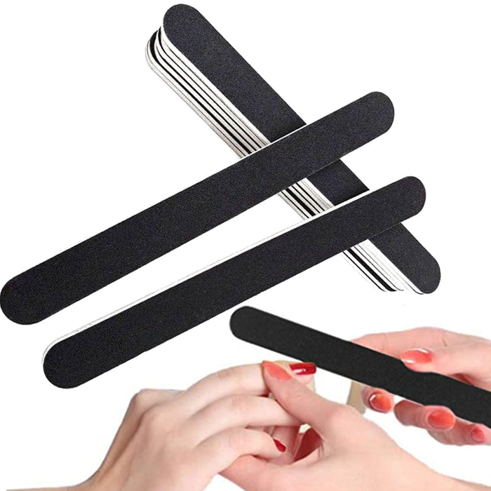 12 Double Sided Manicure Nail File Emery Boards Salon Professional 100 180 Grit