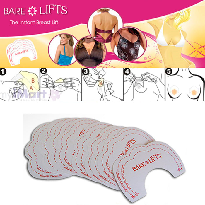 50 Pc Breast Lifts Adhesive Tape Instant Nipple Support Invisible Strapless Bra
