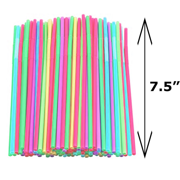 200 Neon Straw Flexible Bendable Birthday Kids Party Drinks Wedding Cocktail Bar