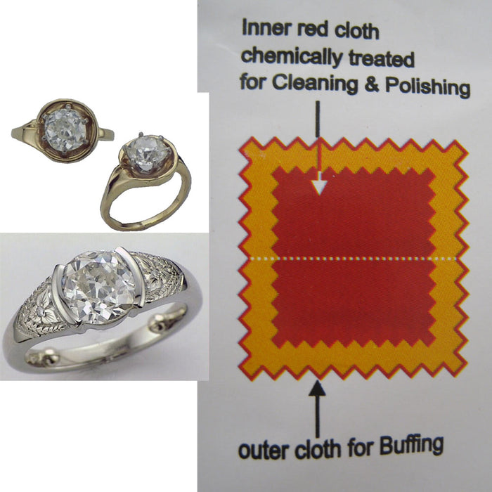 3 Jewelry Polishing Cloths Shine Clean Silver Gold Cleanning Cooper Brass Nickel