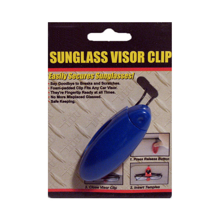 Car Sunglass Visor Clip Sunglasses Eyeglass Auto Holder Plastic Black Blue New