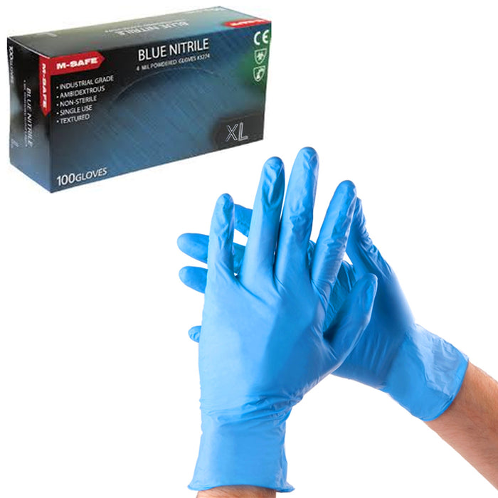 100 Nitrile Disposable Gloves Powdered Industrial Grade 4MIL Non Sterile XLarge