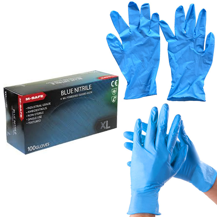 200 Nitrile Disposable Gloves Powdered Industrial Grade 4MIL Non Sterile XLarge