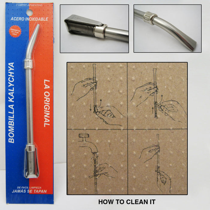 Stainless Steel Filtered Easy Cleaning Bombilla Straw Yerba Mate Tea Drinking M12 Reusable