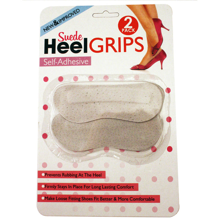 New 2 Pairs Heel Cushion Grips Self Adhesive Pads Women Foot Care Pack One Size
