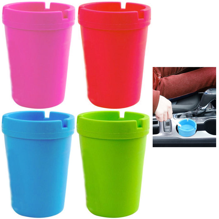 2 X Ashtray Container Cigarette Cup Car Butt Bucket Smoke Ash Tray Holder Colors