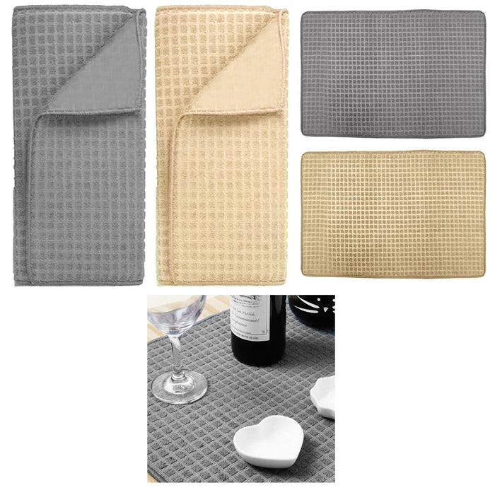 2 Quick Dry Kitchen Microfiber Dish Drying Mat Absorbent Pad Colors New 40X48cm