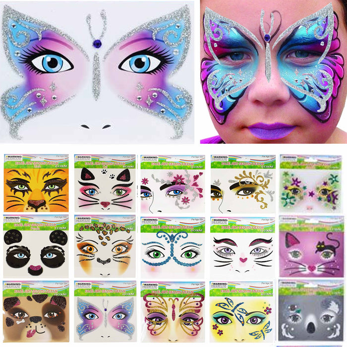 60 Sticker Jewels Face Paint Eye Gems Crystal Costume Glitter Temporary Tattoo