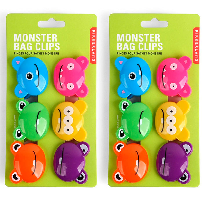 12 Pc Kikkerland Bag Sealing Clips Food Storage Seal Tight Chips Monster Clip