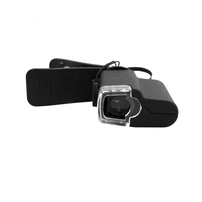 Clip-On Microscope Magnifier Lens with LED Lights Jeweler Loupe 15x Zoom Clamp