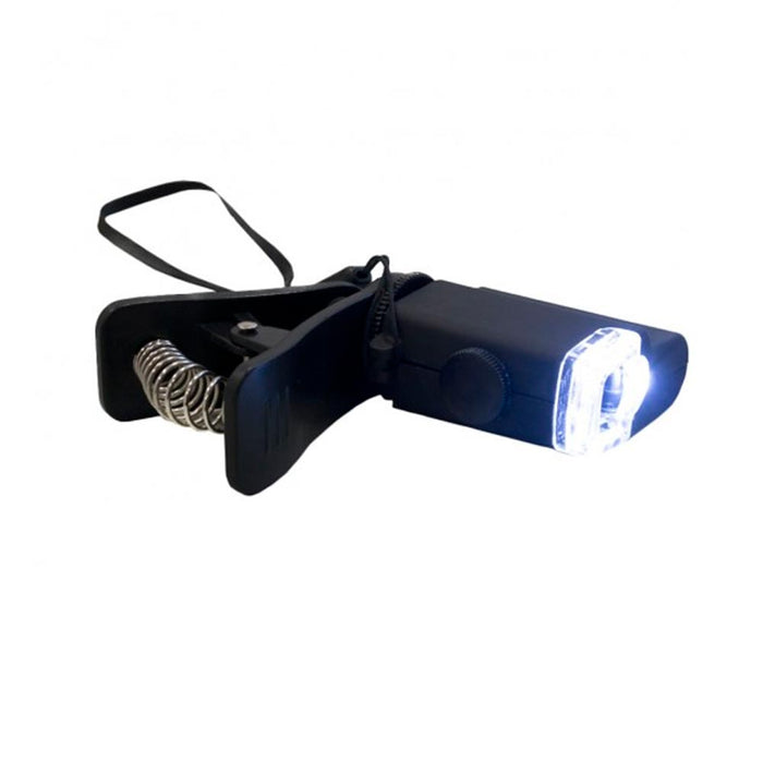 Clip-On Microscope Magnifier Lens with LED Lights Jeweler Loupe 15x Zoom Clamp