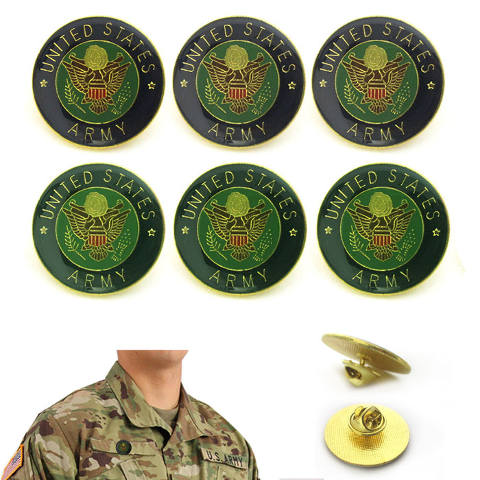 6 Pack United States Army Logo Pin Lapel Military Veteran Tie Hat Jacket Uniform