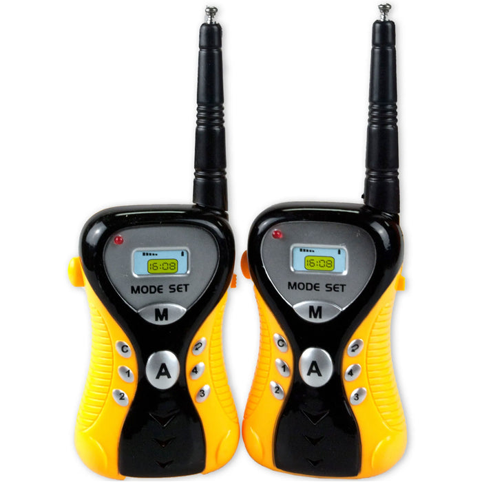 2x Walkie Talkie 2 Way Radio Set Battery Power Hand Held Portable 100 Yard Range