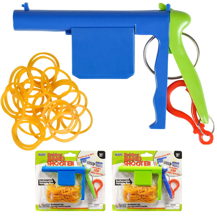 2 X Kids Sling Shot Rubber Band Shooter Gun Plastic Pistol Play Classic Gift Toy