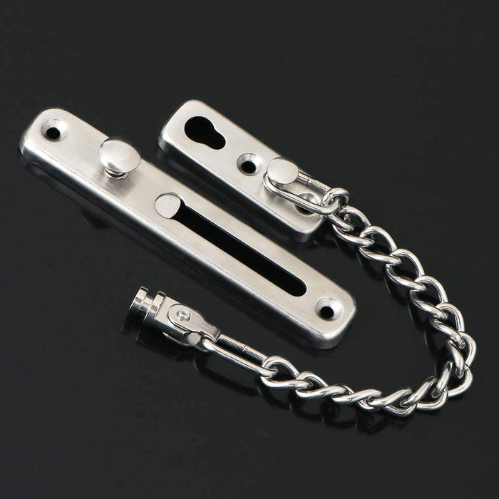 2 Pc Bolt Entry Security Door Chain Guard Latch Steel Slide Lock Home Security