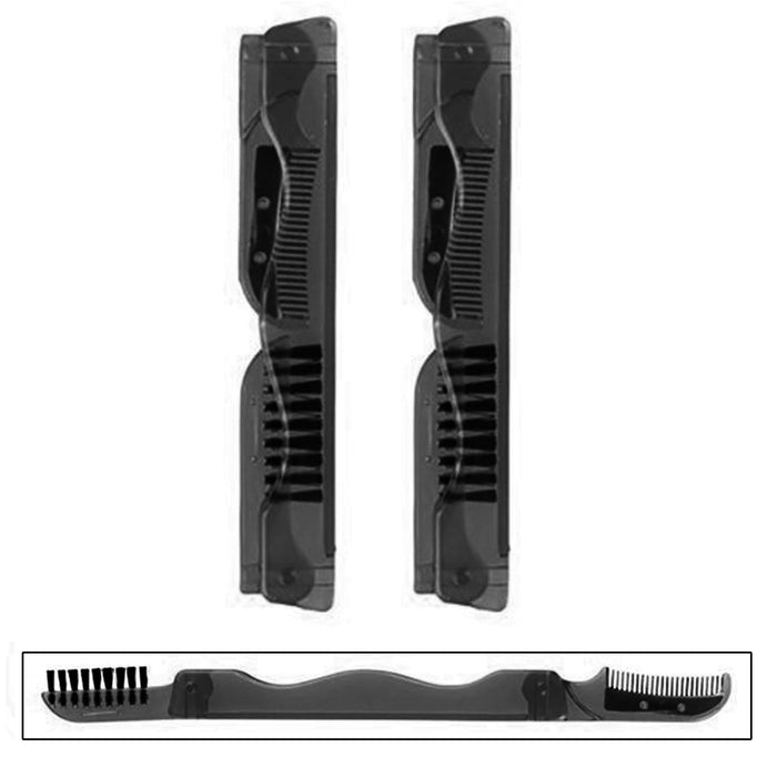 2 Eyebrow Razor Hair Trimmer Shaper Shaver Facial Razor Brush Comb Groom Unisex