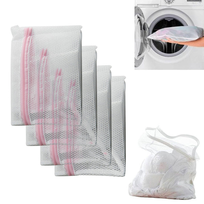 4 Mesh Laundry Bags 15.7" X 19.7" Lingerie Delicates Panties Bras Wash & Protect
