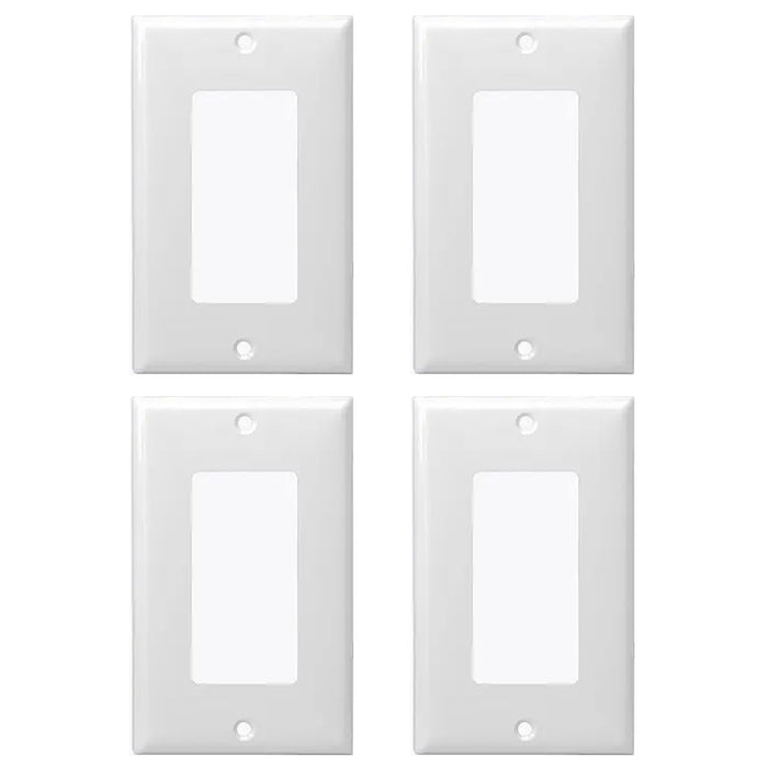 4 X Single Switch Decorator Wall Plate Cover 1 Gang Plastic Plates Standard Size