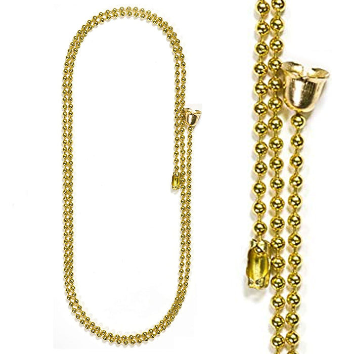 2x 3ft Beaded Pull Chain Gold Brass Extension Replacement Ceiling Fan Light Lamp