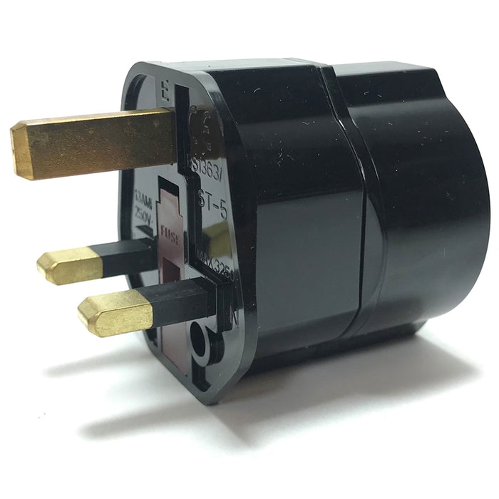 4 Pc Euro Plug EU Schuko 2 Pin to UK 3 Pin Adaptor European Travel Adapter 250V