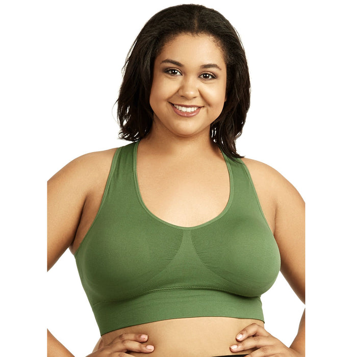 6 Pk Women Seamless Sports Yoga Bra Plus Size Crop Top Racerback Padded Stretch
