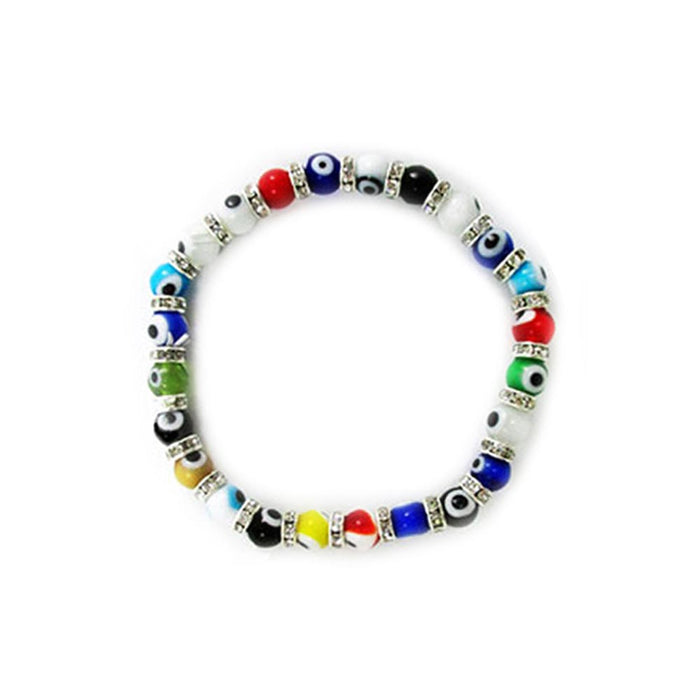 2 Turkish Evil Eye Bracelet Glass Beads Hamsa Judaica Nazar Kabbalah Protection