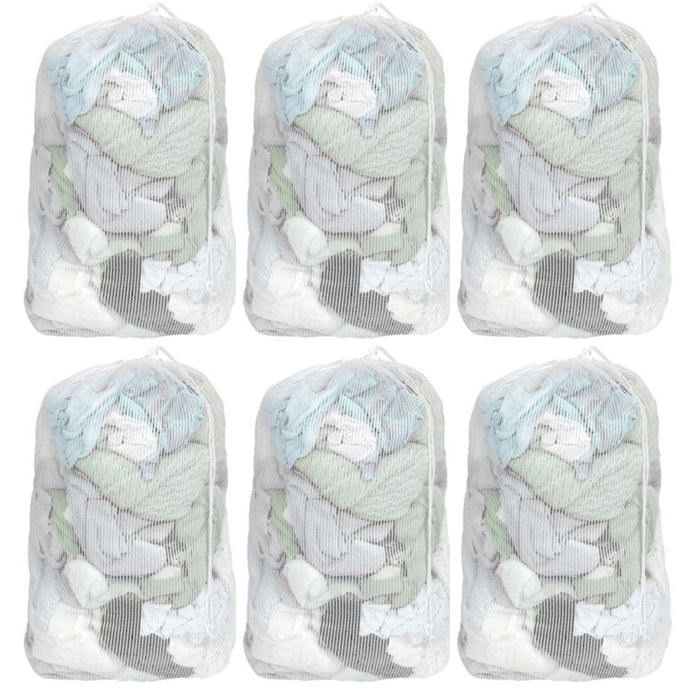 6 PC Laundry Bag Storage Hamper Wash Delicates Clothes Heavy Duty 18" X 12"