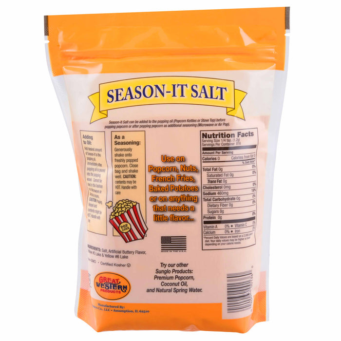 2 Bags Authentic Theater Butter Flavored Seasoning Popcorn Popping Salt Non Gmo