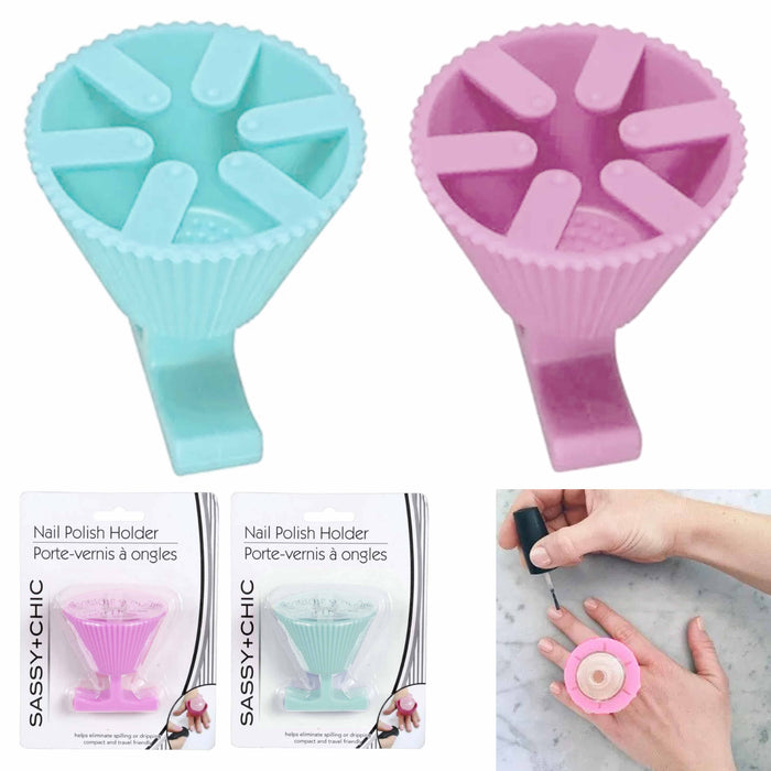2 X Nail Art Polish Varnish Bottle Silicone Holder Ring Polishing Manicure Nails