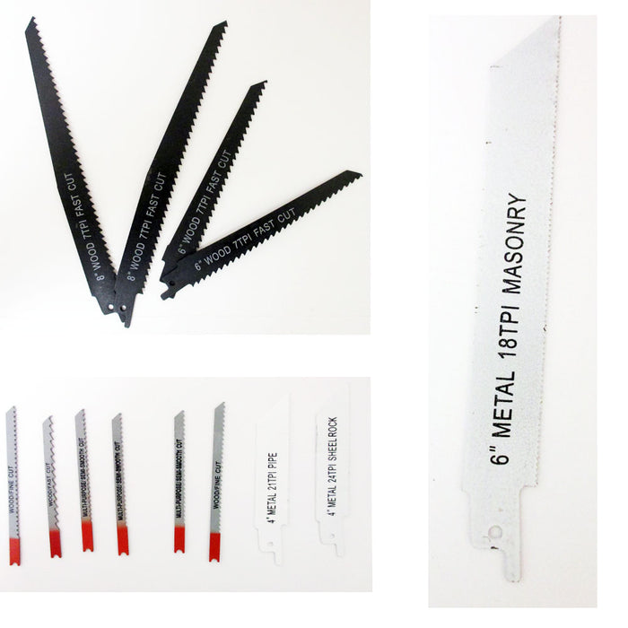 Set of 16 Reciprocating Saw Blades Jig Recip Wood Metal Steel Plastics Drywall !
