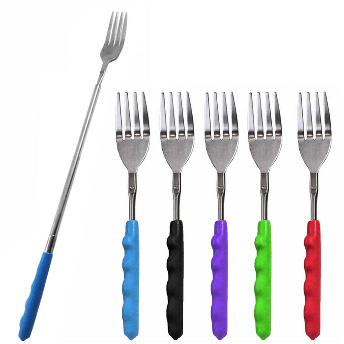2 Extendable Forks Telescopic BBQ Dinner Hot Dog Fruit Roasting Campfire Camp