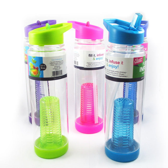 Infusing Flavor Infuser Water Bottle Natural Fruit Gym Sports BPA Free 26 oz New