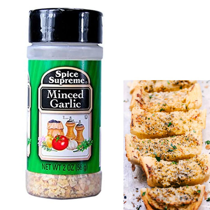 2PC Spice Supreme Minced Dried Garlic Seasoning 2Oz Jar Cooking Meat Veggies USA