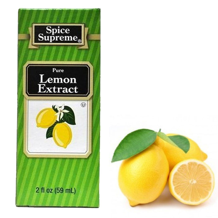 Spice Supreme Pure Lemon Extract Seasoning 2 Oz Jar Cook Meat Veggies Drinks USA