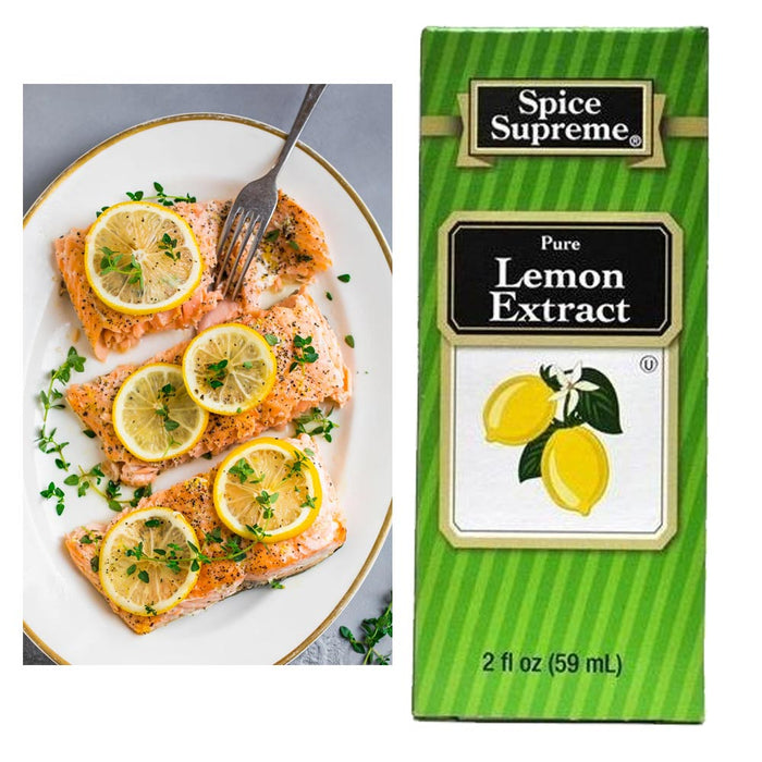 Spice Supreme Pure Lemon Extract Seasoning 2 Oz Jar Cook Meat Veggies Drinks USA