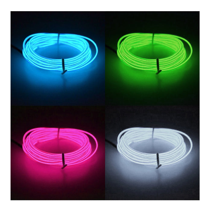 Neon LED Flexible Light Glow 10Ft Wire String Strip Rope Decor Controller 3 Mode