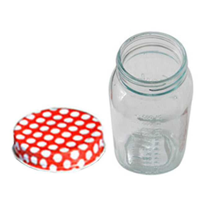 2 Set Clear Mason Jars 750 ml Wide Mouth Glass Lids Jelly Canning Pint Wedding
