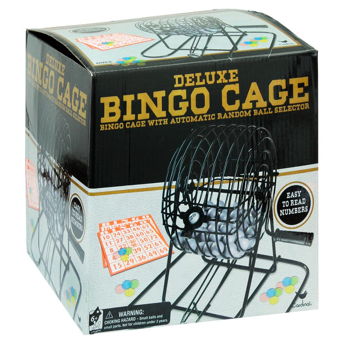 Deluxe Bingo Game Set Kit Cage Box Board Balls Cards Marker Family Fun Night New