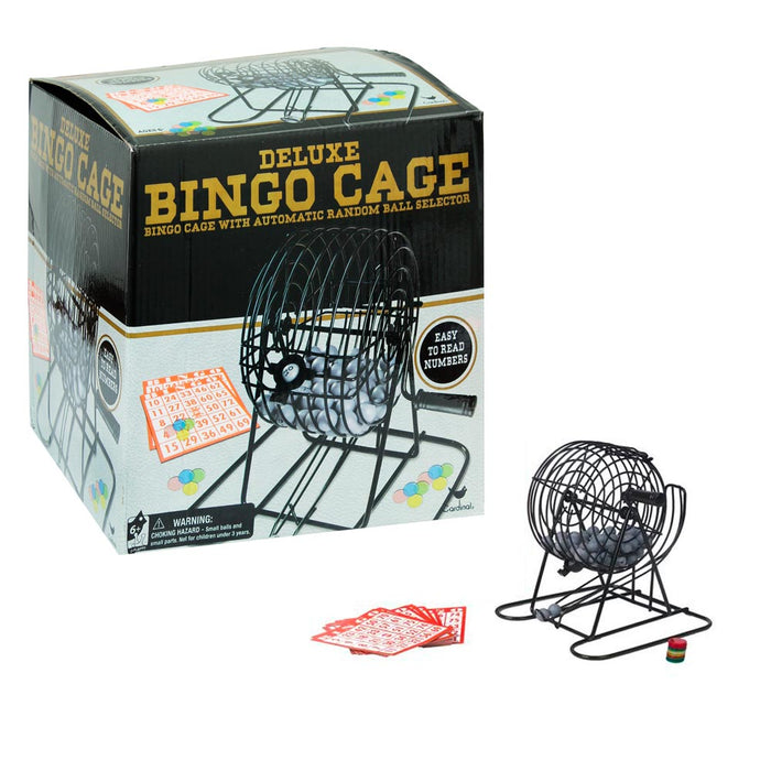 Deluxe Bingo Game Set Kit Cage Box Board Balls Cards Marker Family Fun Night New