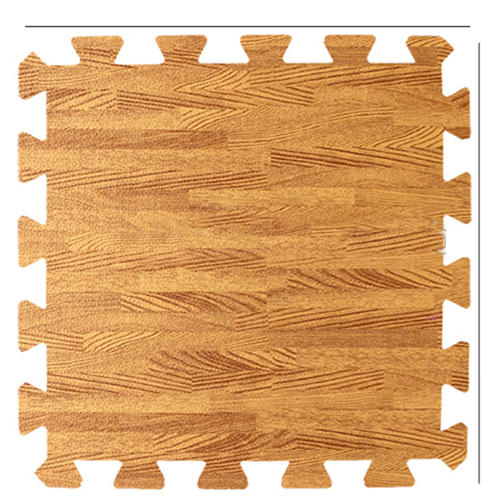18 Sq Ft Cushioned Eva Foam Floor Mat Wood Grain Interlocking Puzzle Work Gym