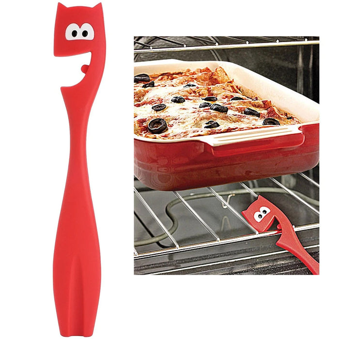 1pc Joie Devil Oven Pull Stick Push Heat Resistant Silicone Bakeware Rack Safety