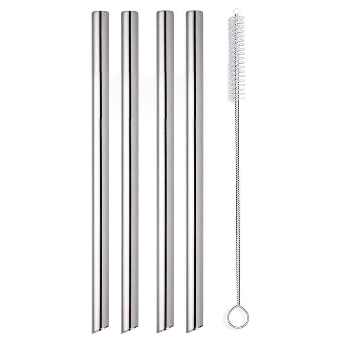 4pc Joie Boba Bubble Tea Stainless Steel Straws Tapioca Pearl Extra Wide 1/2"