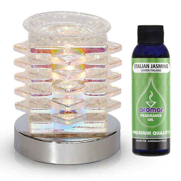 Electric Lamp Warmer Jasmine Fragrance Oil Diffuser Aromatherapy Burner Gift Set