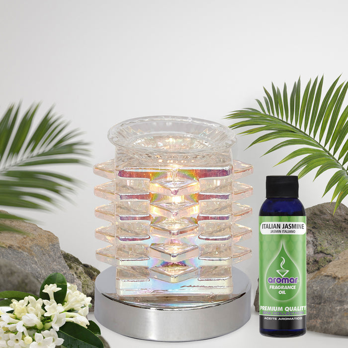 Electric Lamp Warmer Jasmine Fragrance Oil Diffuser Aromatherapy Burner Gift Set
