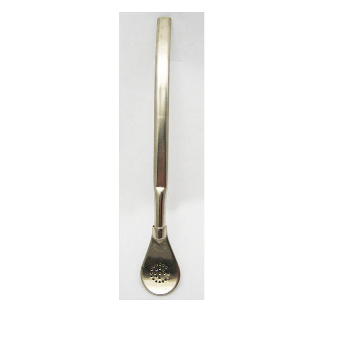 Bombilla Stainless Steel Yerba Mate Filtered Straw Spoon Tea Drinking Silver M13