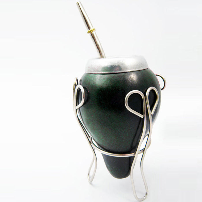 Yerba Mate Gourd Set Tea Straw Bombilla Handmade Cup Argentina Detox Drink Kit